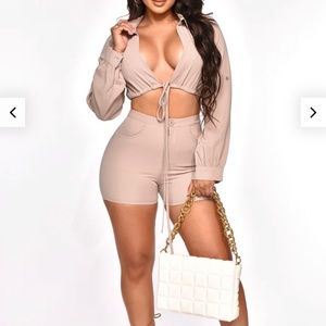 Nude short set